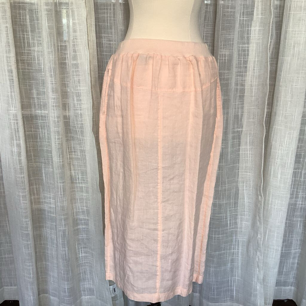 1980s Linen PeachSkirt Set