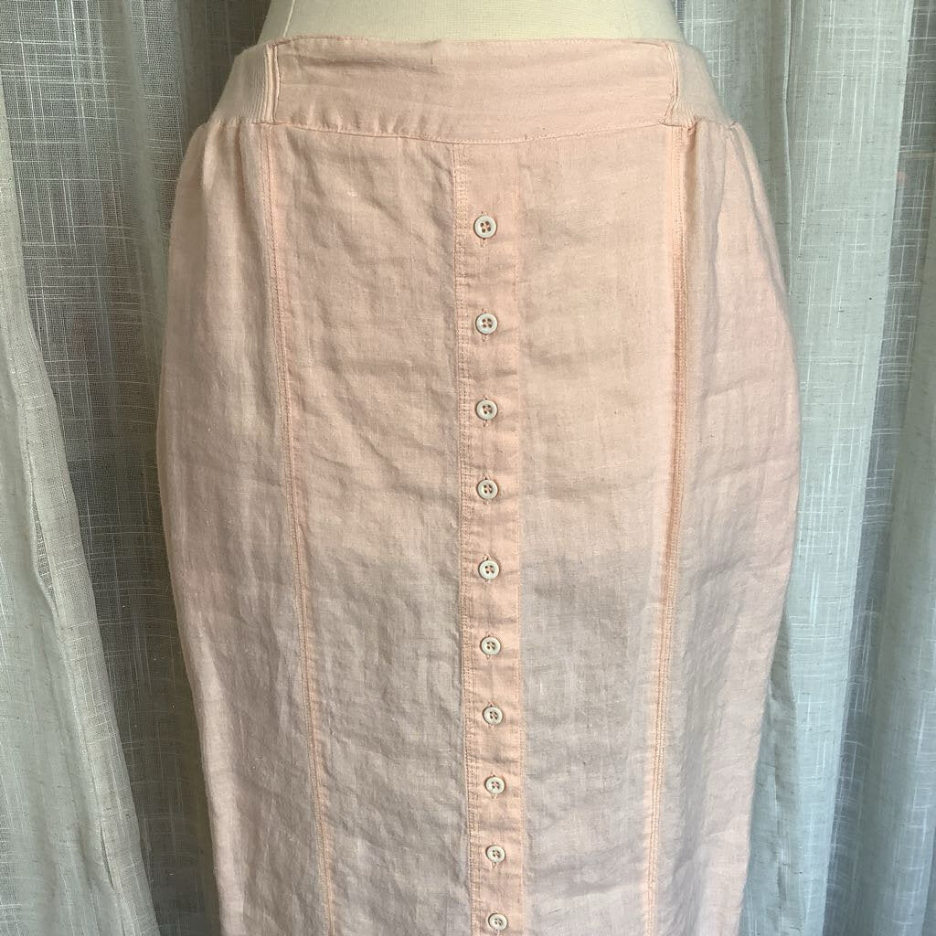 1980s Linen PeachSkirt Set