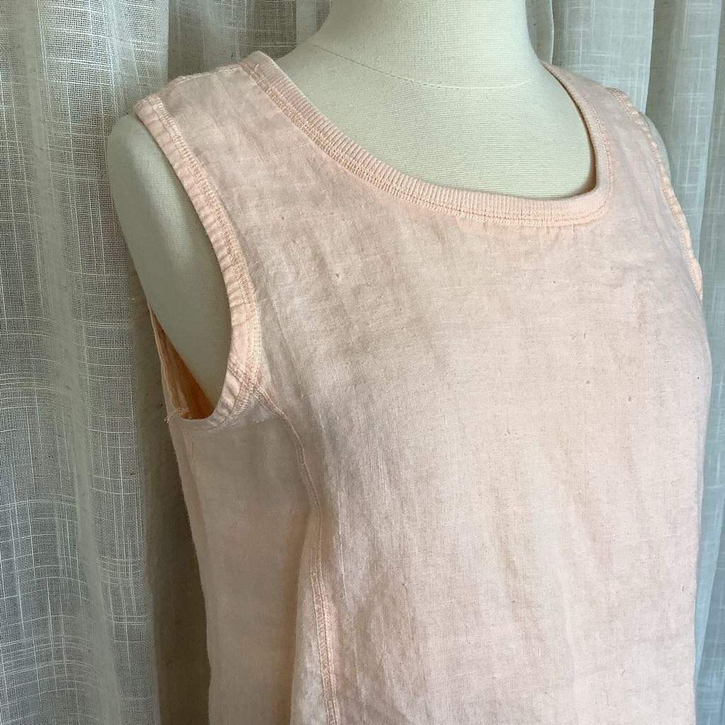 1980s Linen PeachSkirt Set