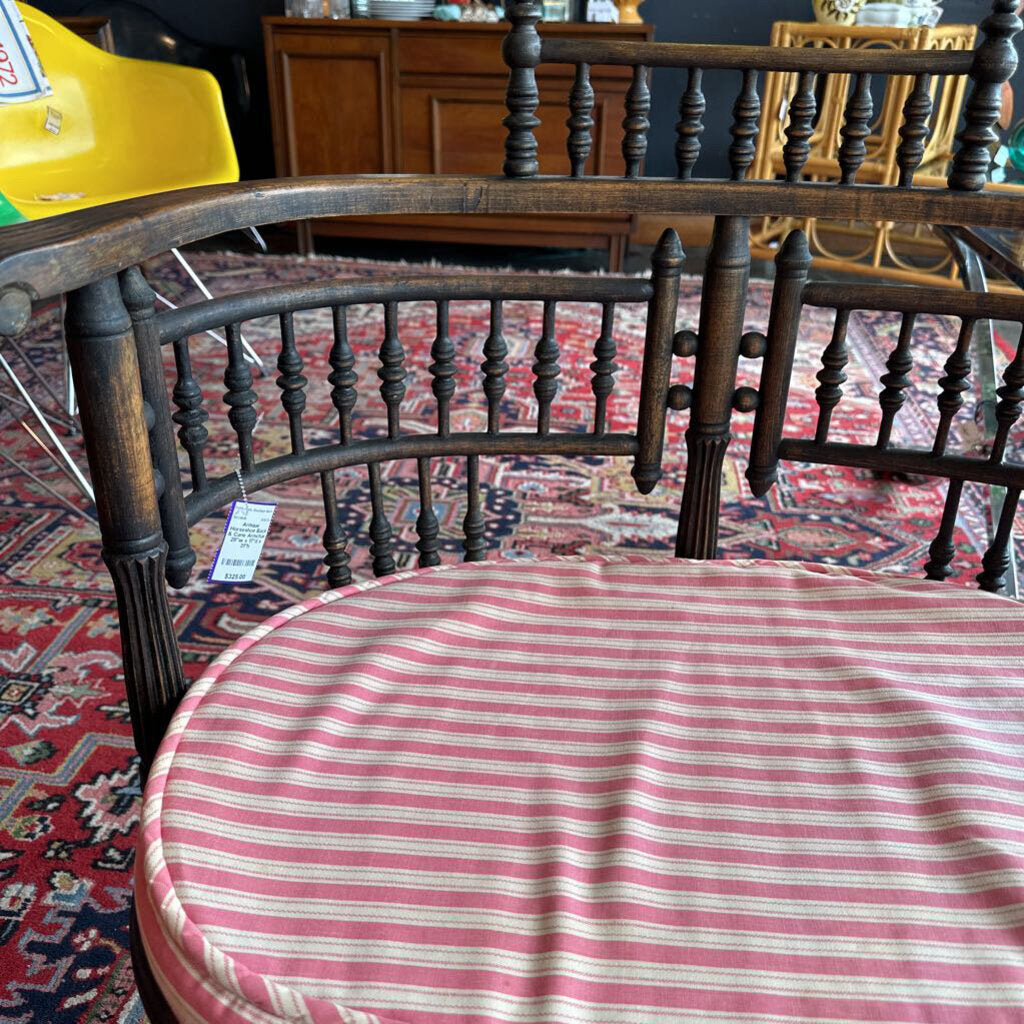 Antique Horseshoe Back & Cane Armchair Set