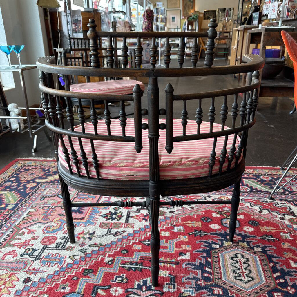 Antique Horseshoe Back & Cane Armchair Set