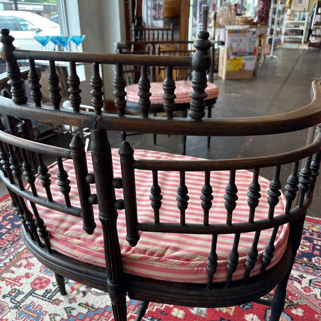 Antique Horseshoe Back & Cane Armchair Set