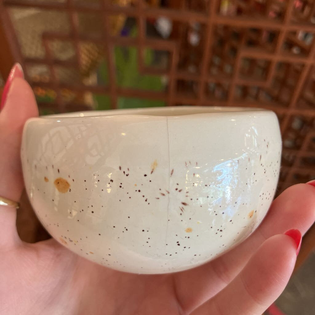 Vtg Speckled Soup Terrine "As-Is" (One Cup Cracked)