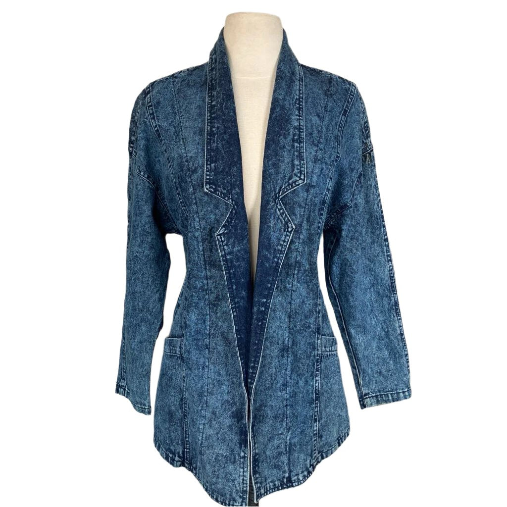 Blazer Acid Washed Jean Jacket 1980s