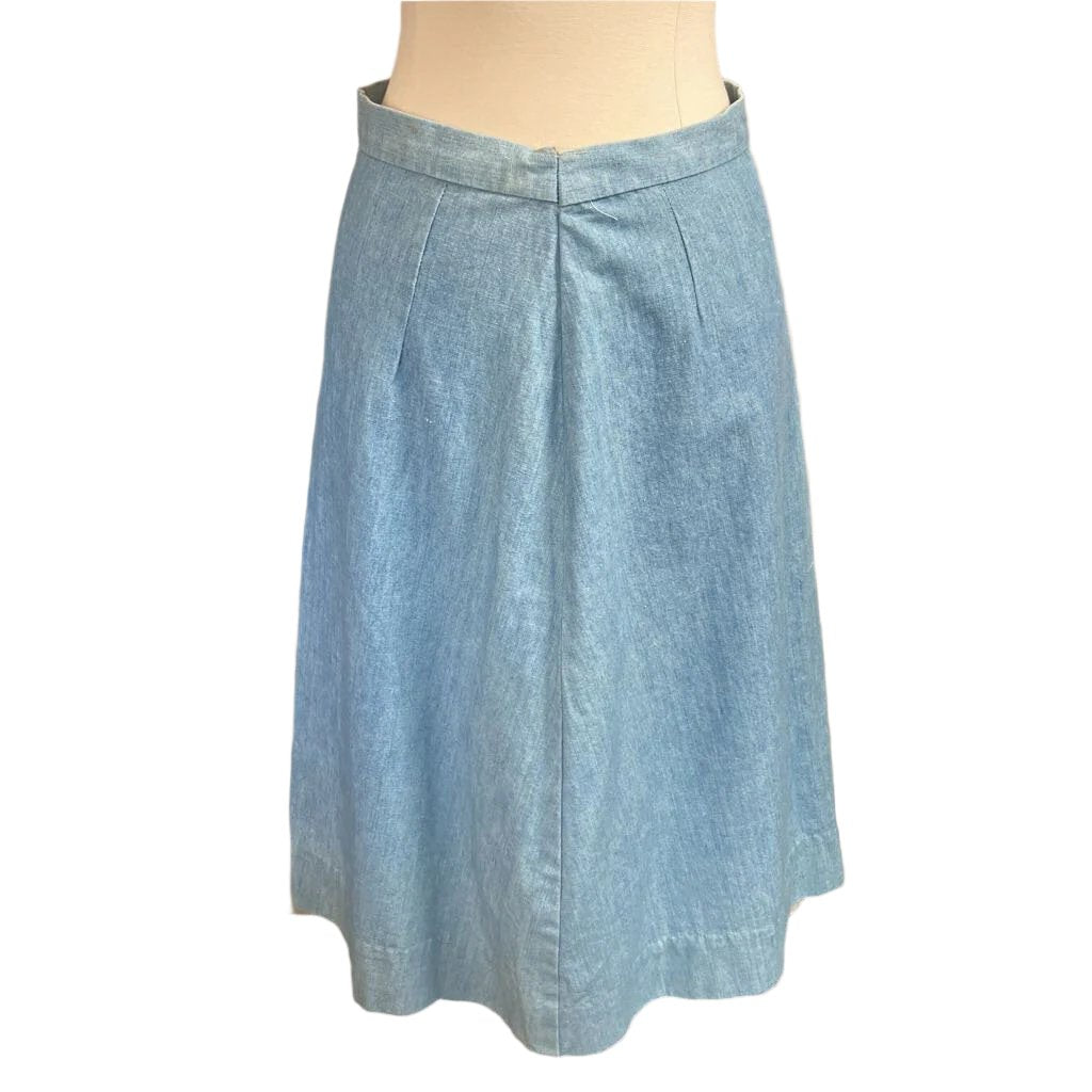 1970s Handmade Denim A-Line Skirt
