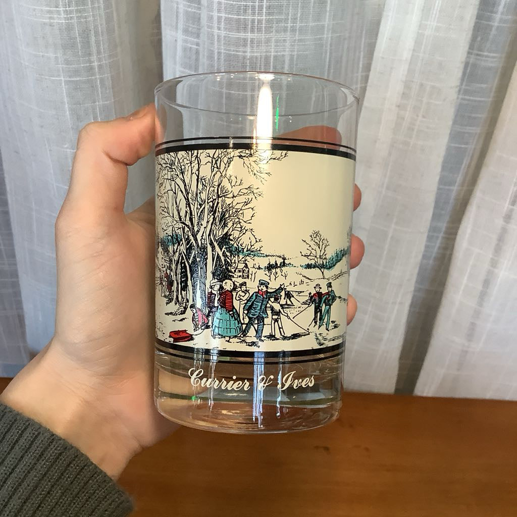 Vintage Currier and Ives Glasses Set of 6