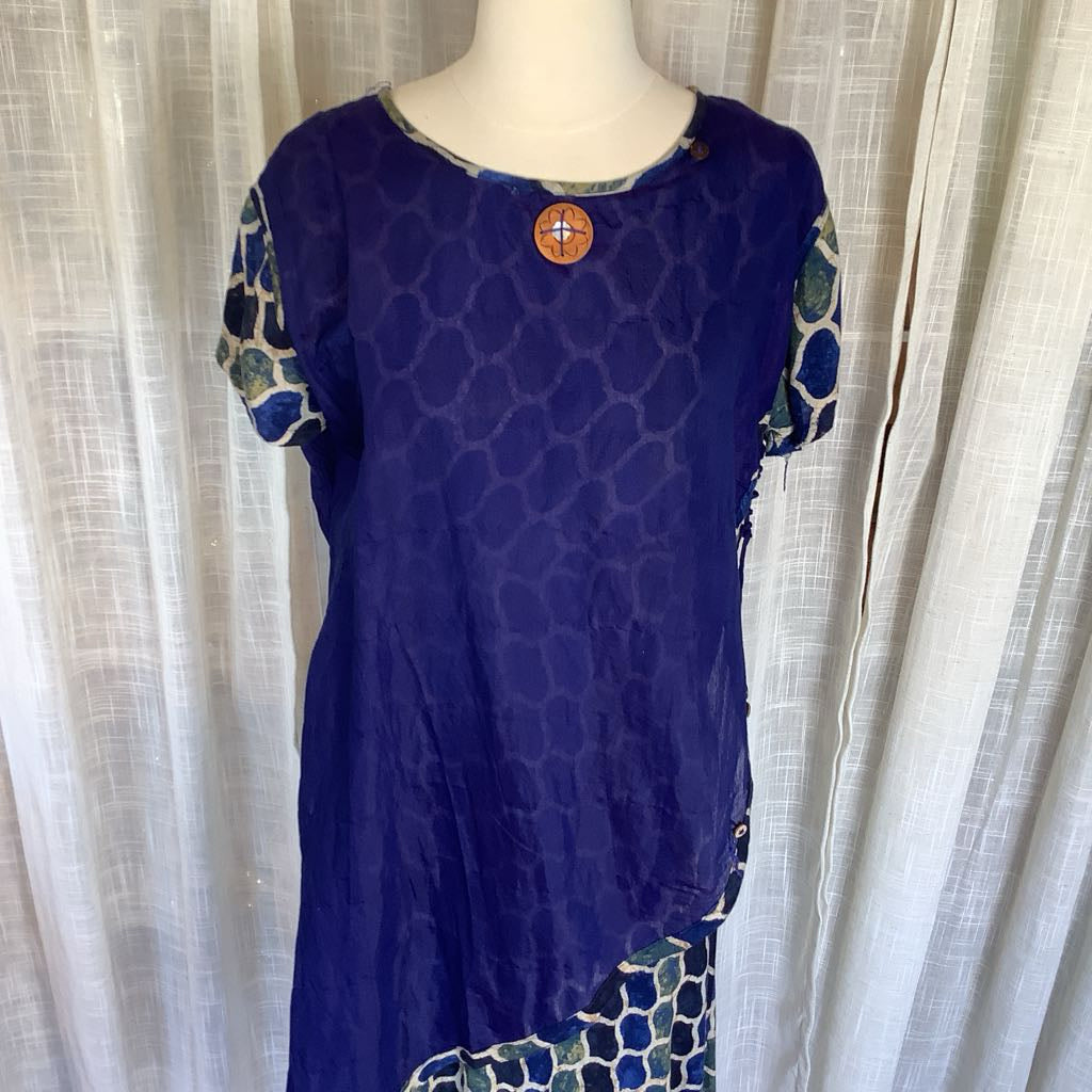 90s Handmade Asymmetrical Maxi Dress