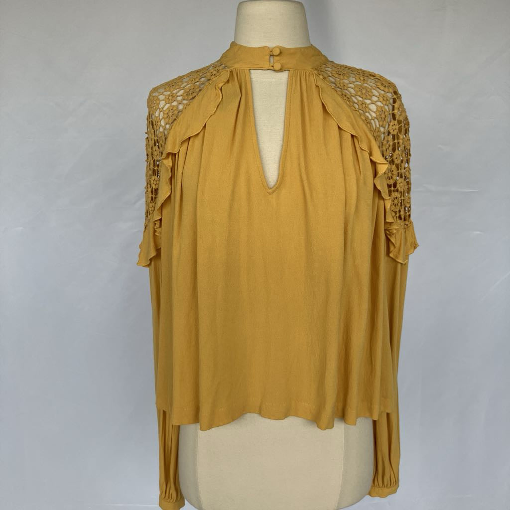 Free People Little Bit of Love Crochet Blouse