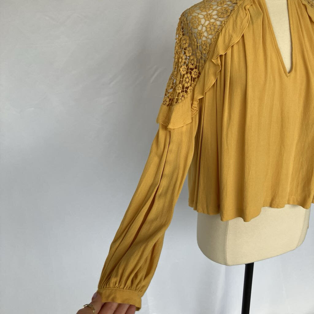 Free People Little Bit of Love Crochet Blouse