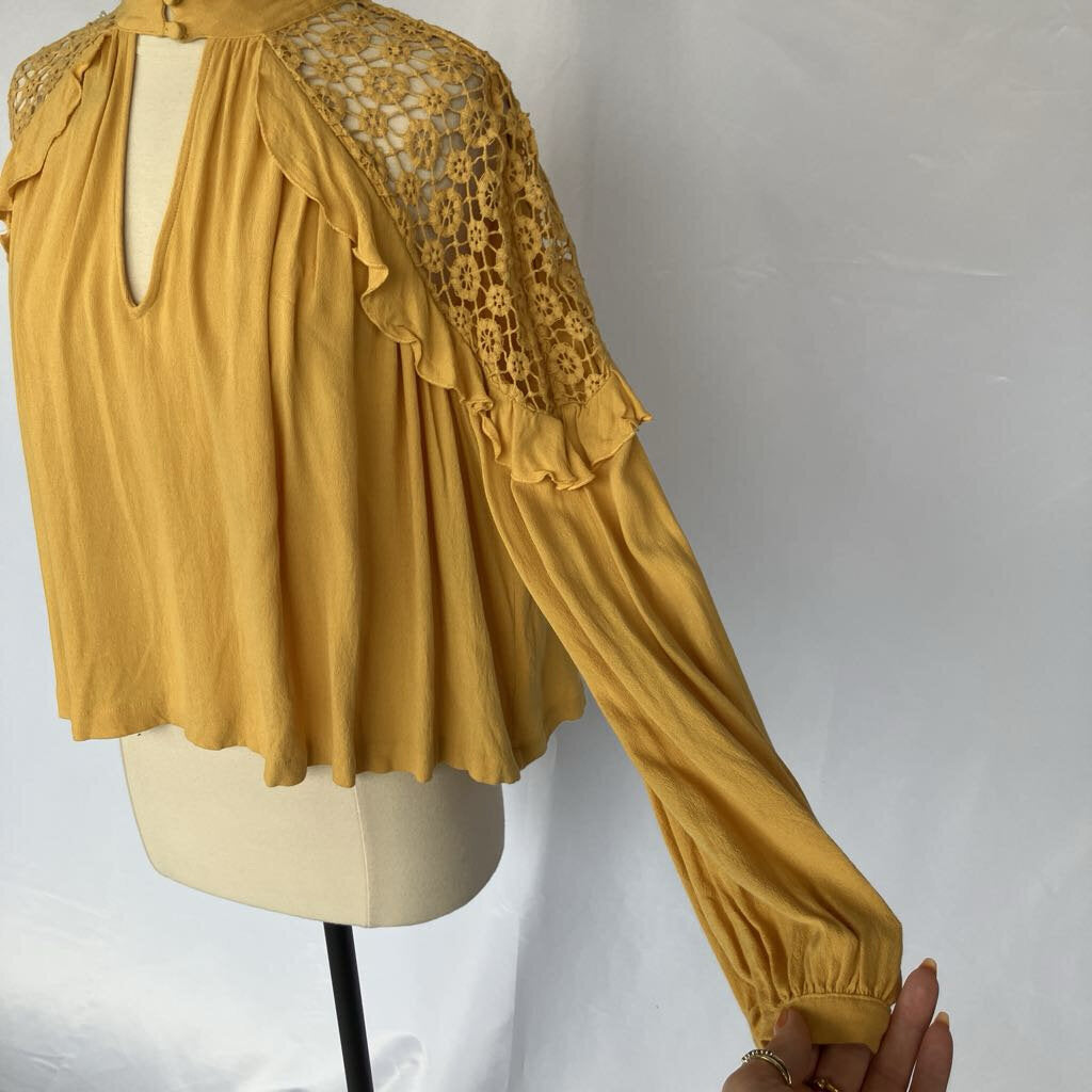 Free People Little Bit of Love Crochet Blouse