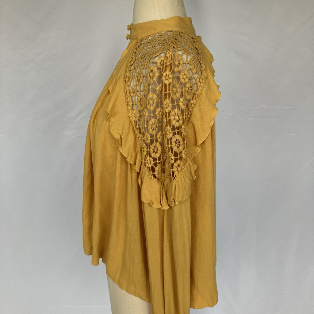 Free People Little Bit of Love Crochet Blouse