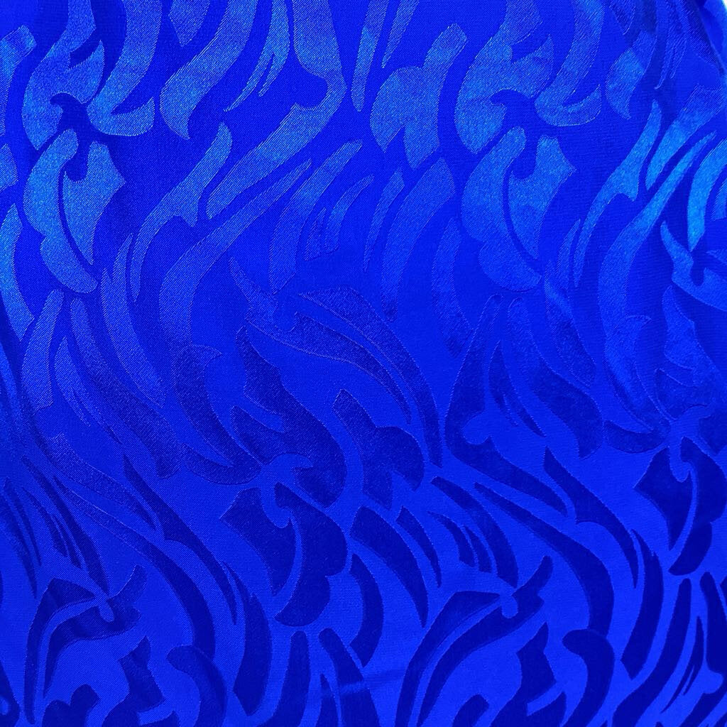 1990s 2 Piece Electric Blue, Silk Skirt Set