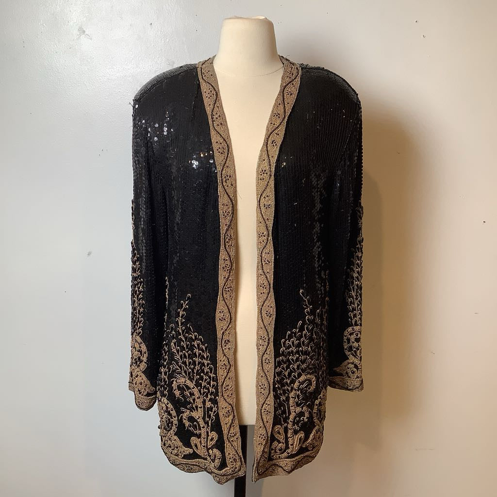 Sequin Black Tie Vintage Blazer Dorothy's NYC