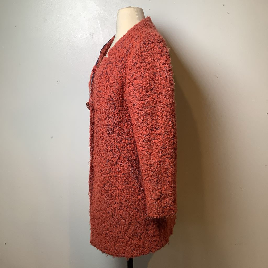Orange Asian Design Teddy Coat