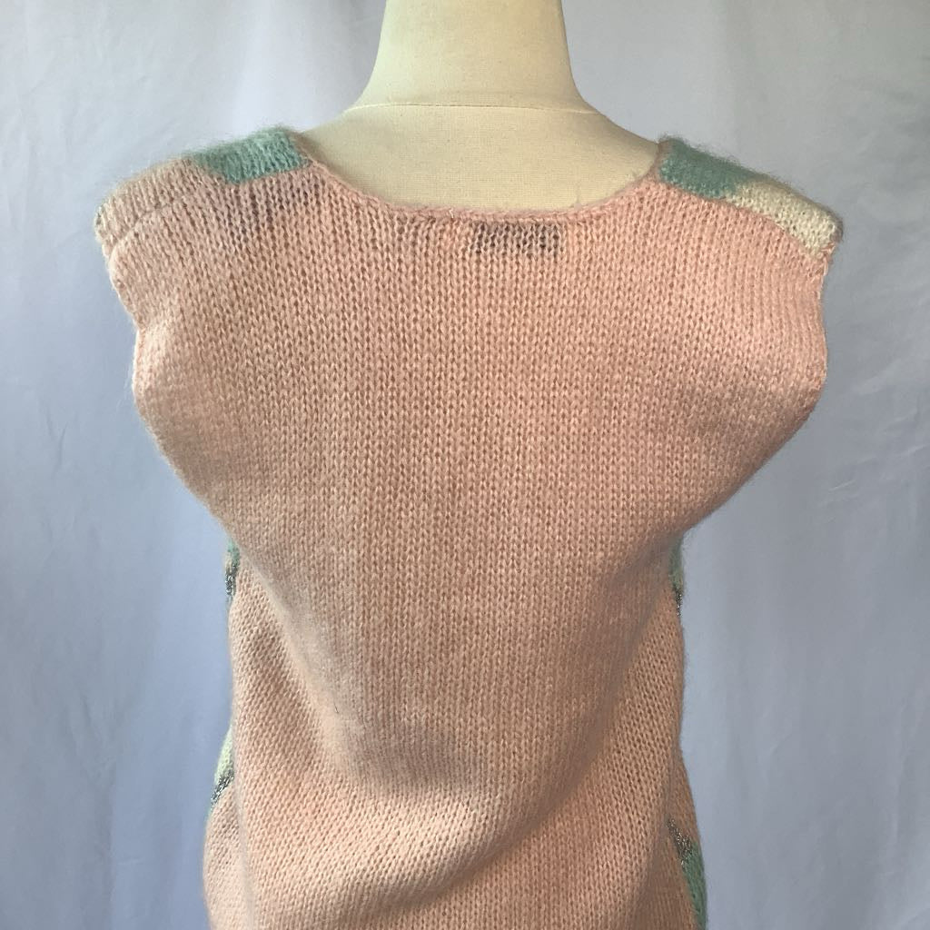 1980s Pink Pastel Lurex Sweater Vest