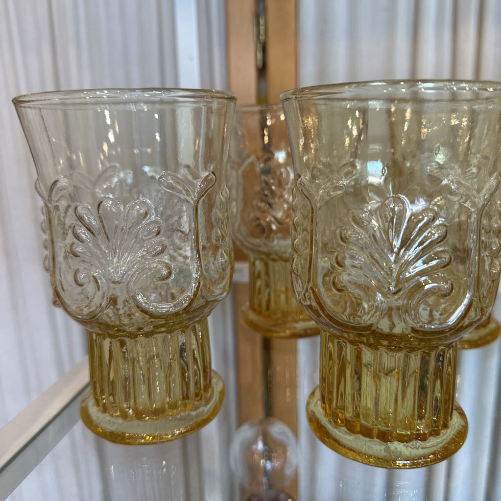 Vtg Libbey Glasses Shell Pattern Set of 6