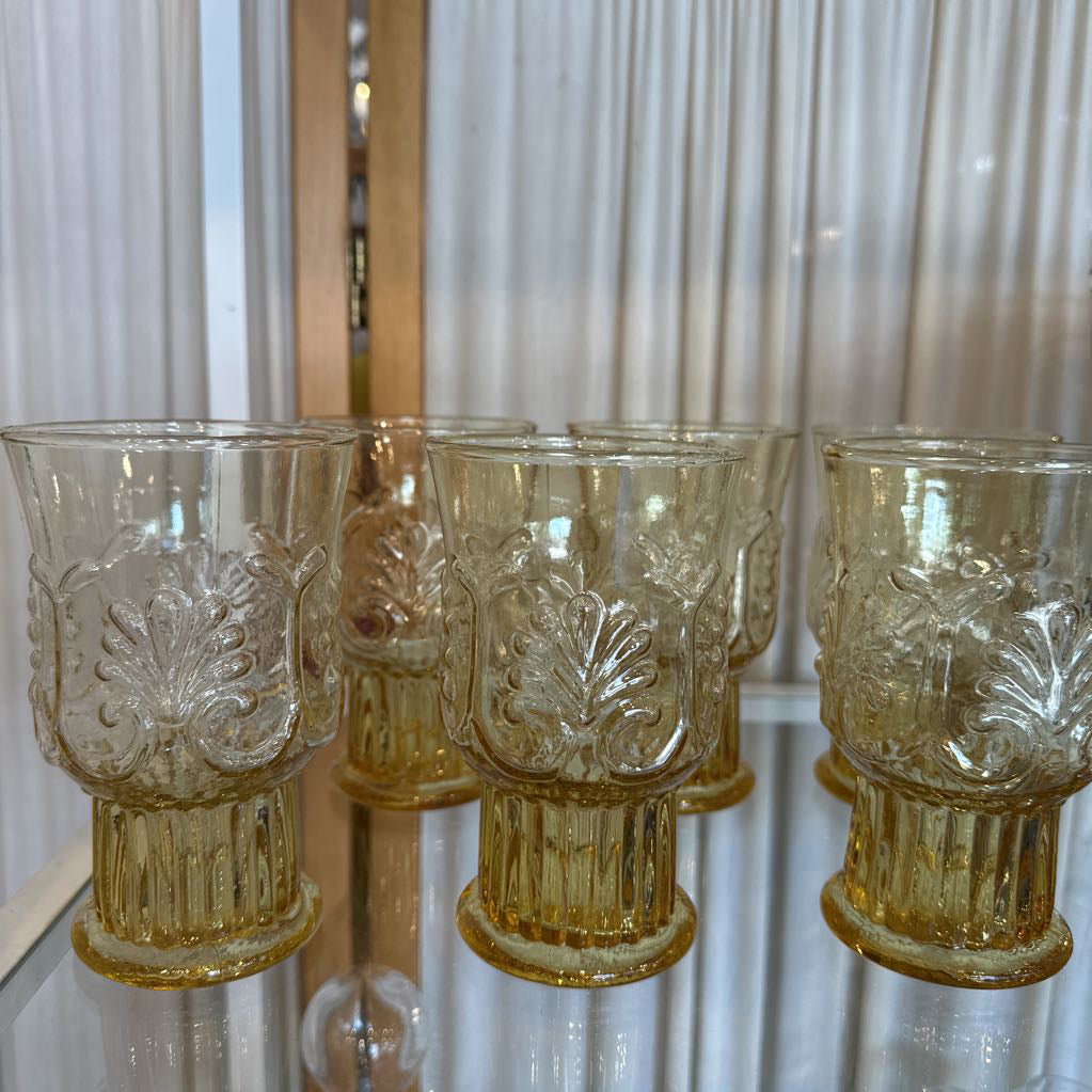 Vtg Libbey Glasses Shell Pattern Set of 6