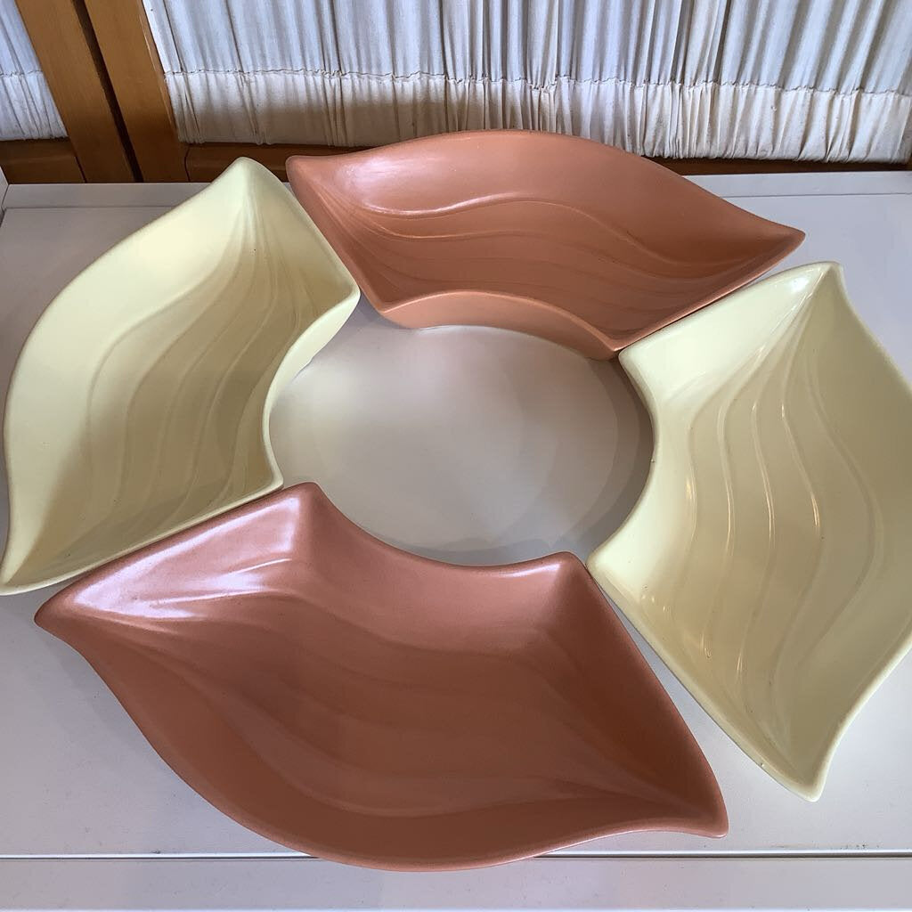 Vintage California USA Pottery Chip and Dip Set