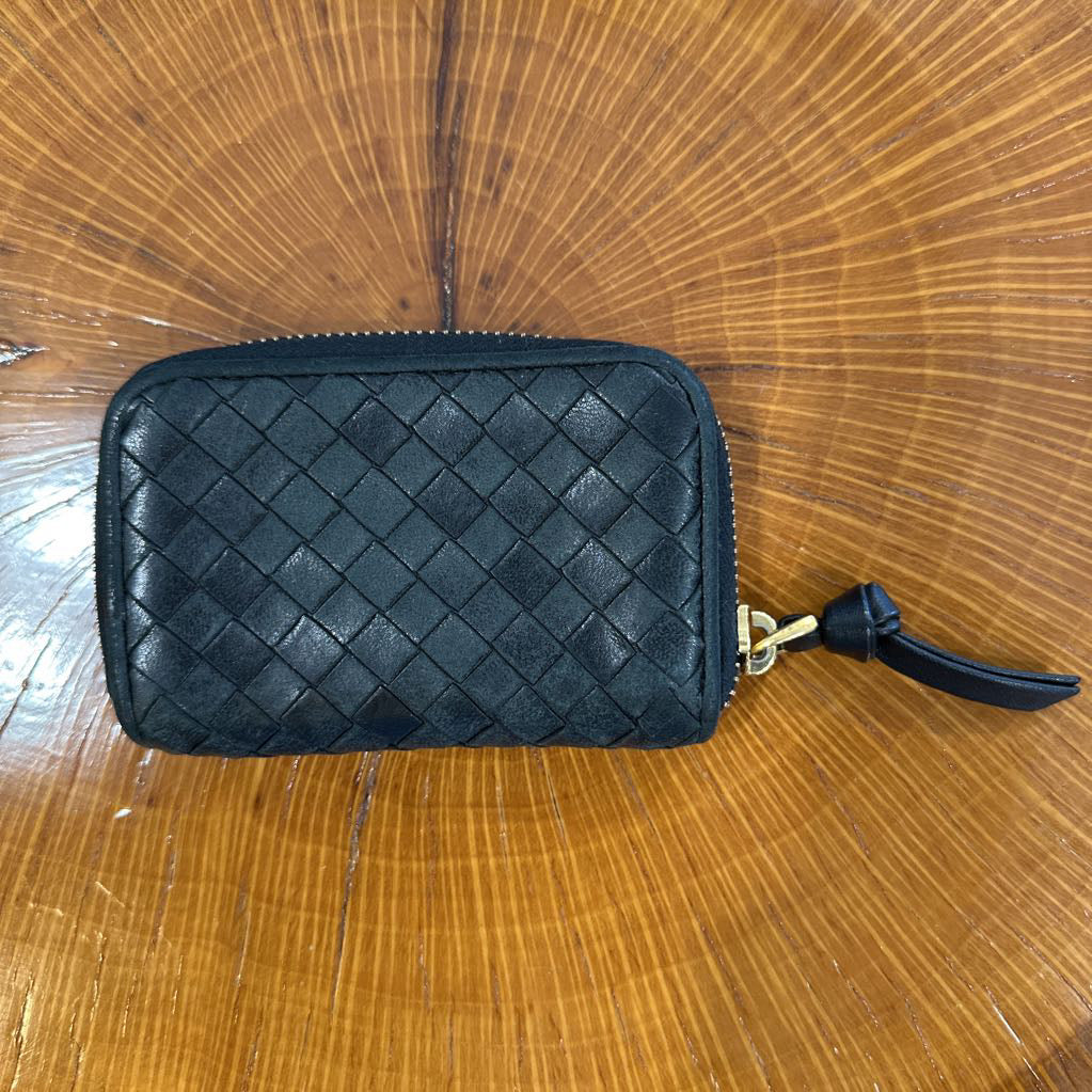 Bottega Veneta Intrecciato Zip Around Coin Purse Wallet