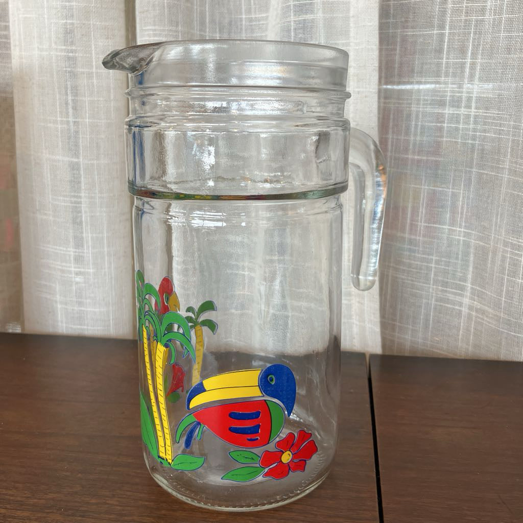 Vintage Toucan Tumbler & Pitcher Set