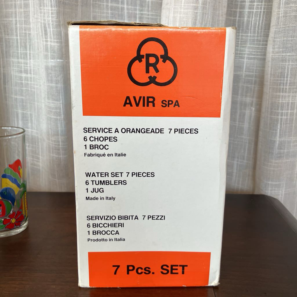 Vintage Toucan Tumbler & Pitcher Set