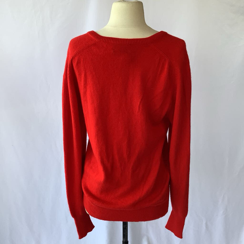 1980s Red Cashmere V-Neck Sweater