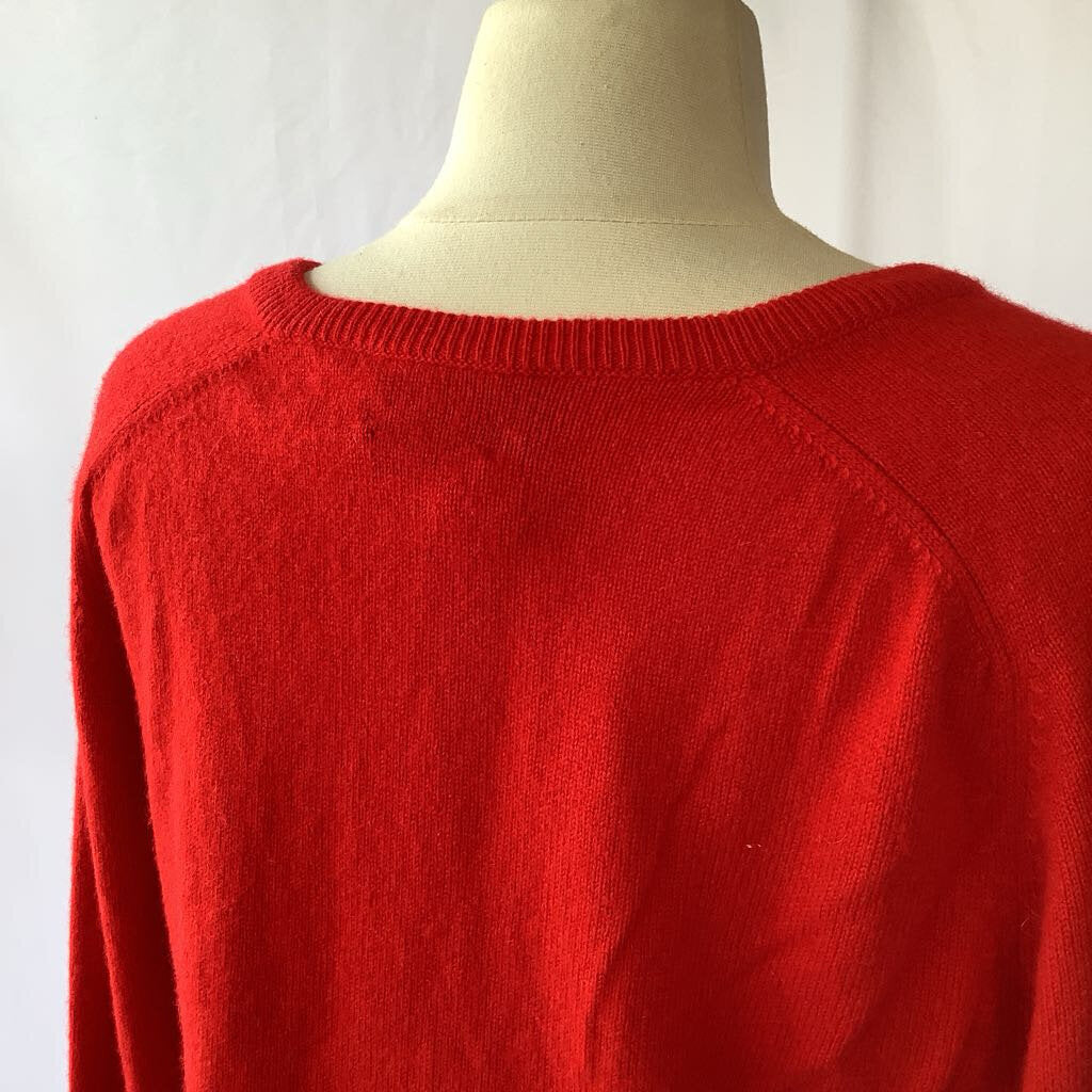 1980s Red Cashmere V-Neck Sweater