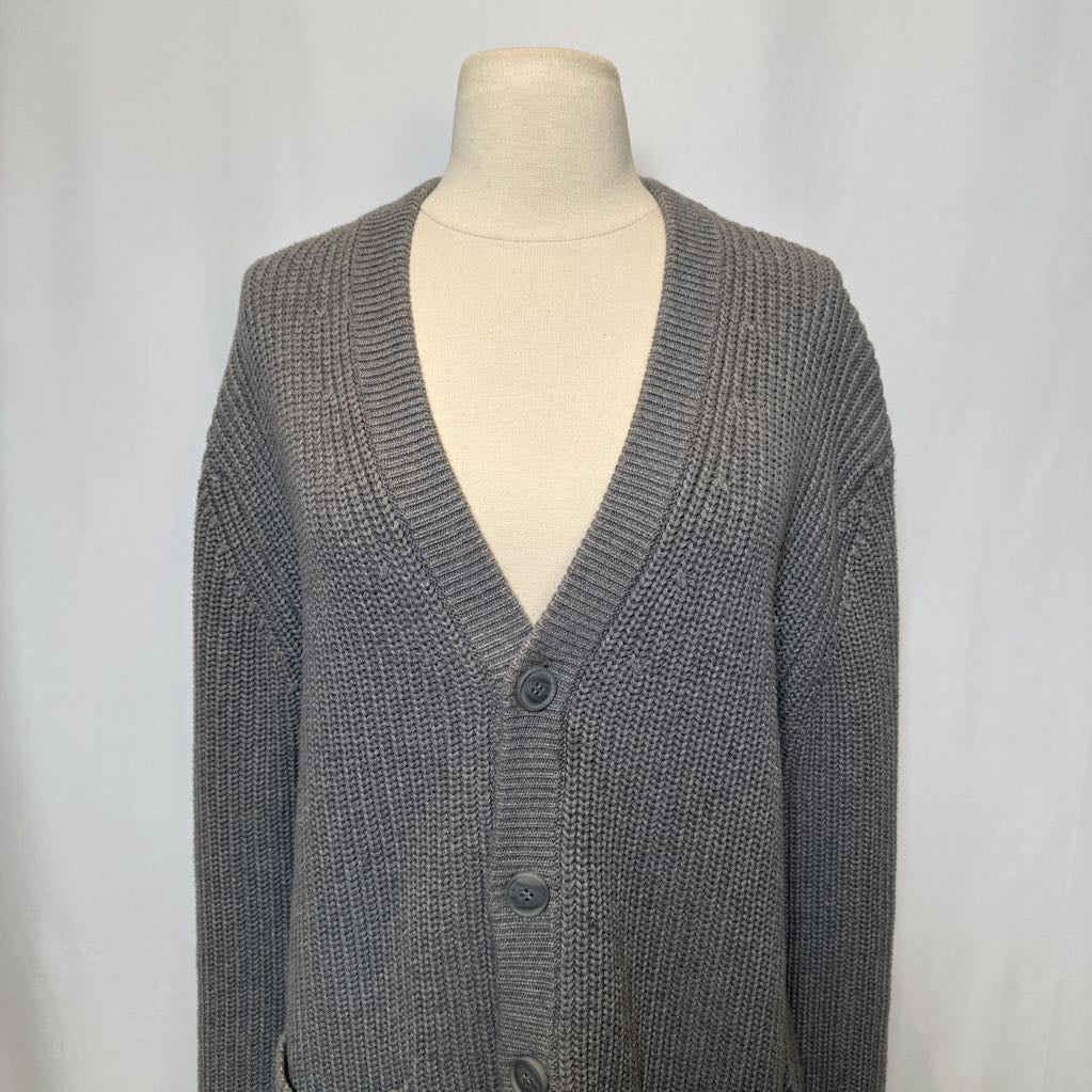 French Connection Cable Cardigan Gray
