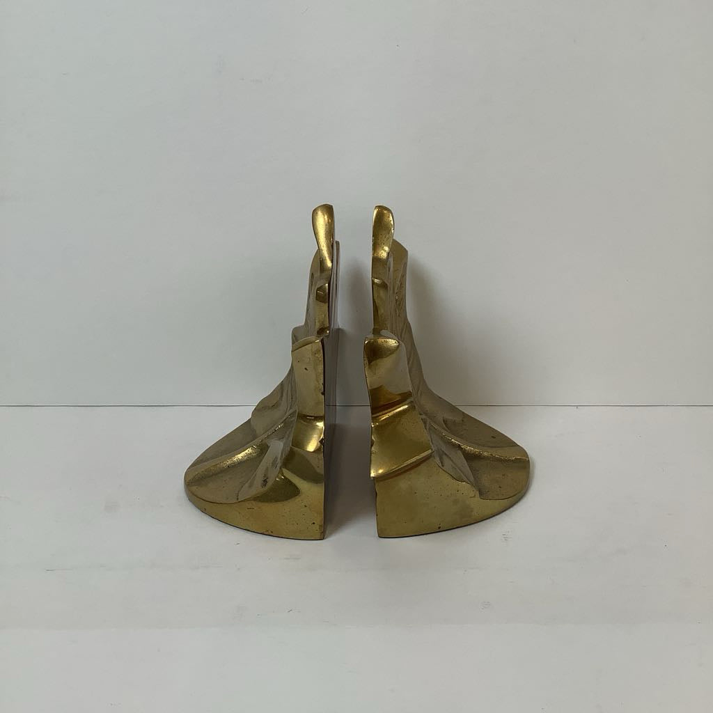 Vintage Brass Maple Leaf bookends