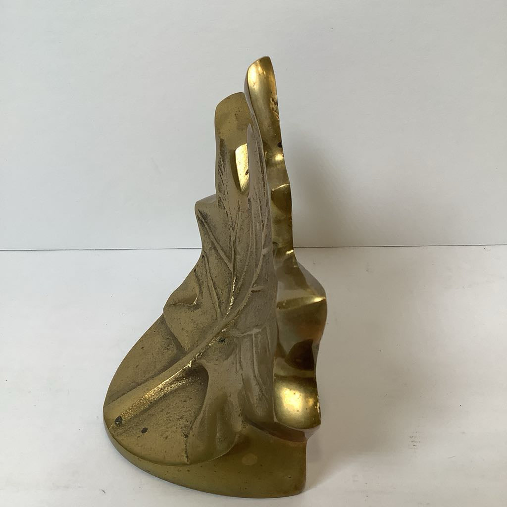 Vintage Brass Maple Leaf bookends