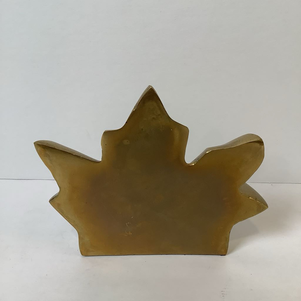 Vintage Brass Maple Leaf bookends