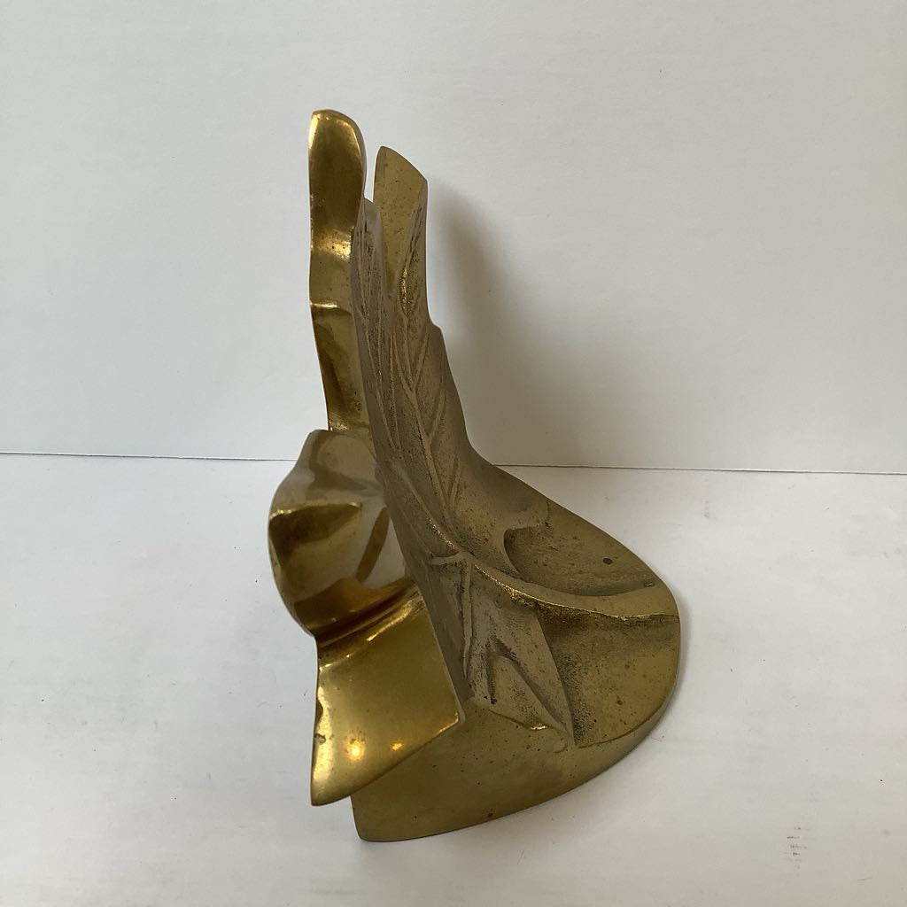 Vintage Brass Maple Leaf bookends