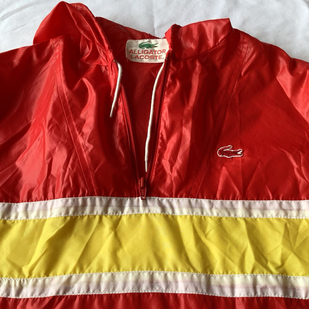 Vintage Alligator Lacoste Rain Jacket w/ Hoodie