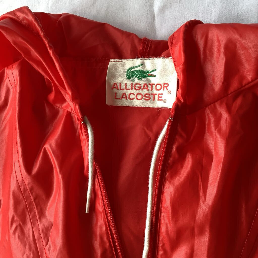 Vintage Alligator Lacoste Rain Jacket w/ Hoodie