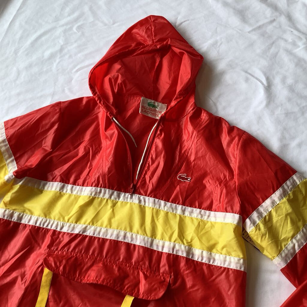 Vintage Alligator Lacoste Rain Jacket w/ Hoodie