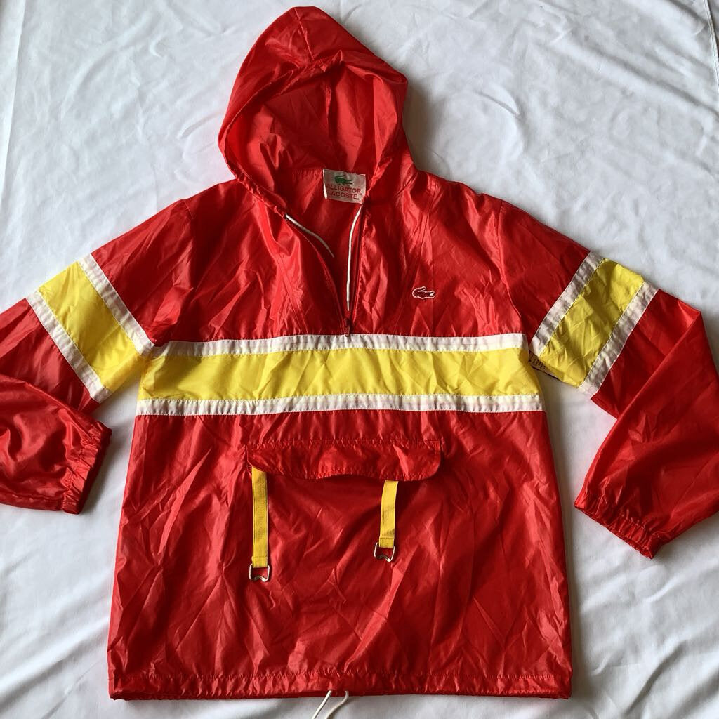 Vintage Alligator Lacoste Rain Jacket w/ Hoodie
