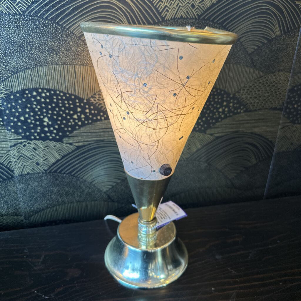 Mid Century Modern Cone Table Lamp w/ Fiberglass Shade