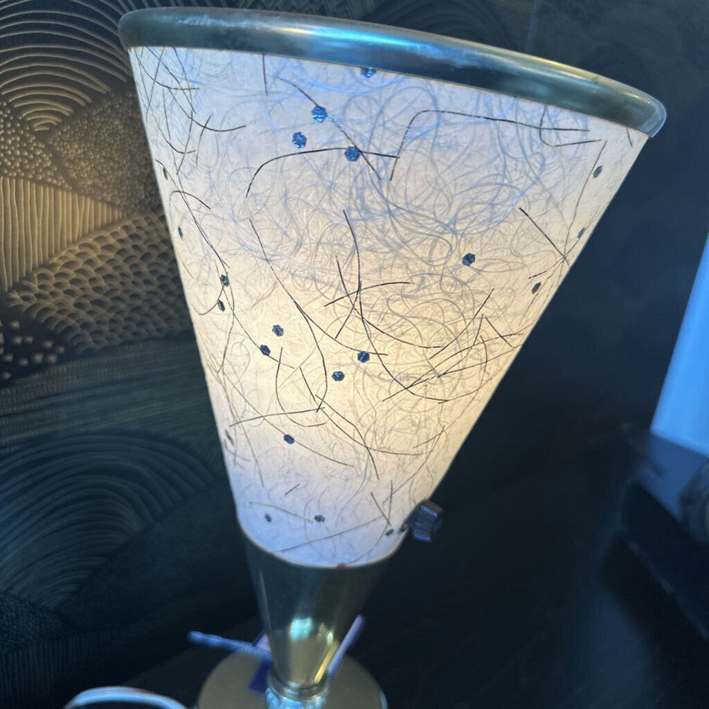 Mid Century Modern Cone Table Lamp w/ Fiberglass Shade