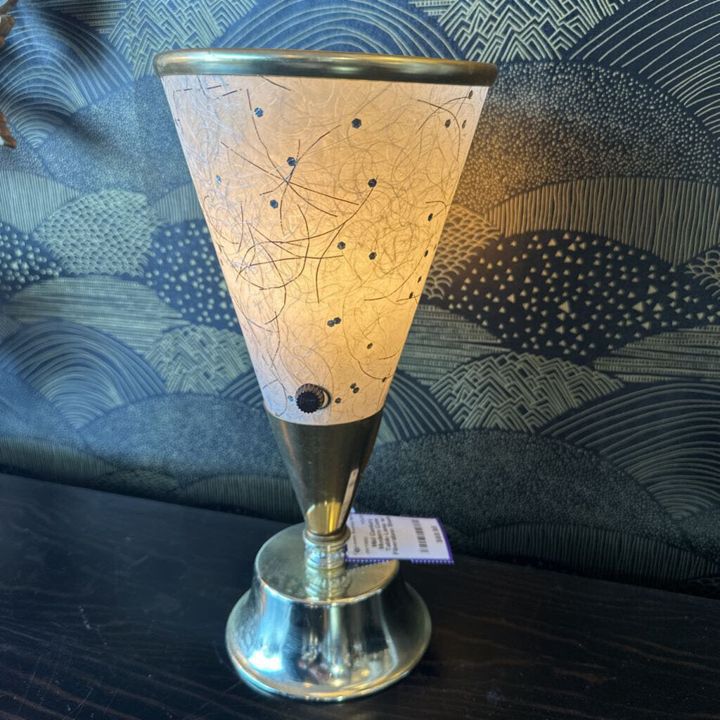 Mid Century Modern Cone Table Lamp w/ Fiberglass Shade