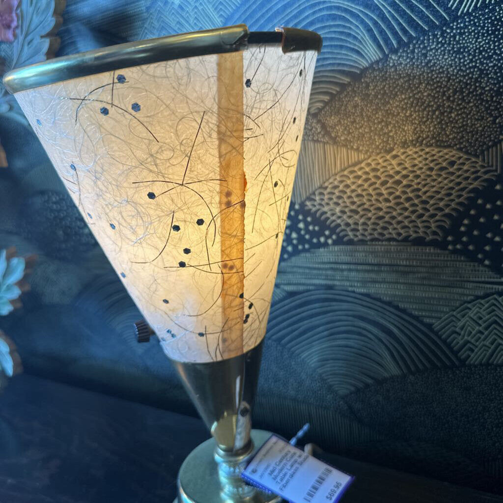 Mid Century Modern Cone Table Lamp w/ Fiberglass Shade