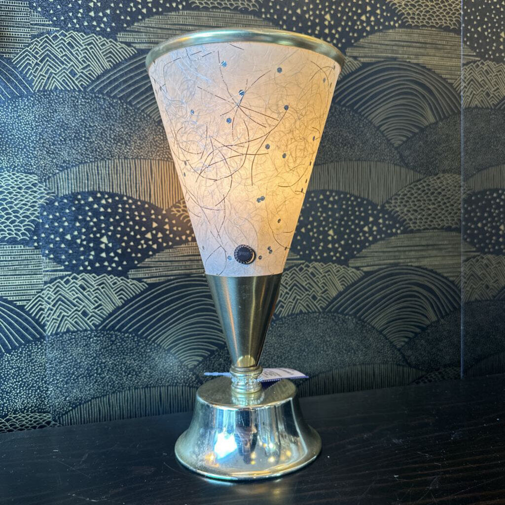 Mid Century Modern Cone Table Lamp w/ Fiberglass Shade