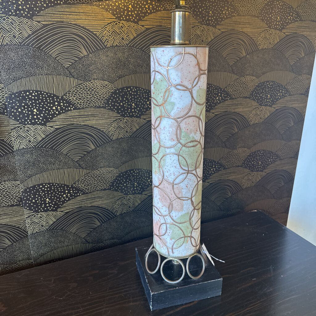 Mid Century Tall Table Lamp w/ Original Fiberglass Shade