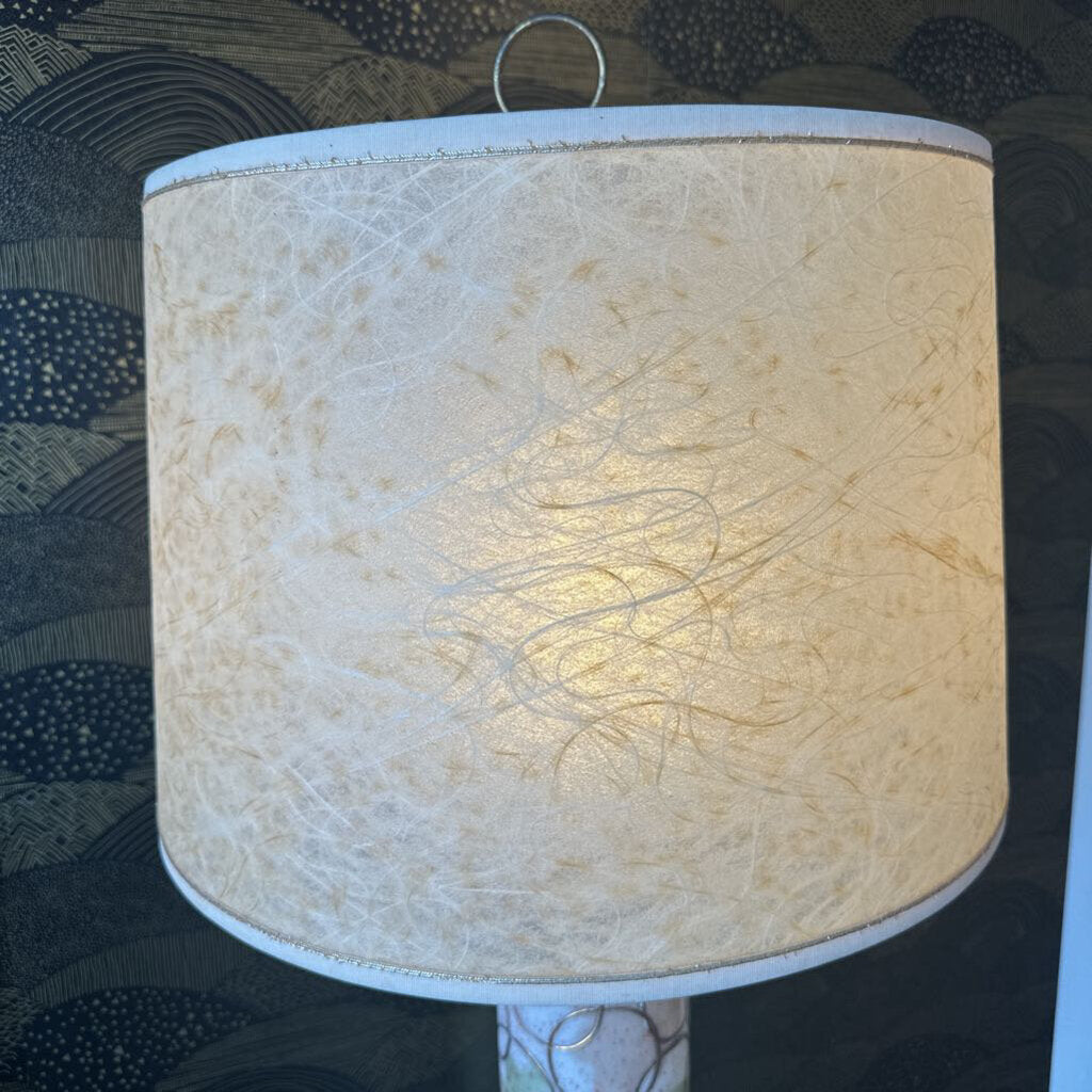 Mid Century Tall Table Lamp w/ Original Fiberglass Shade