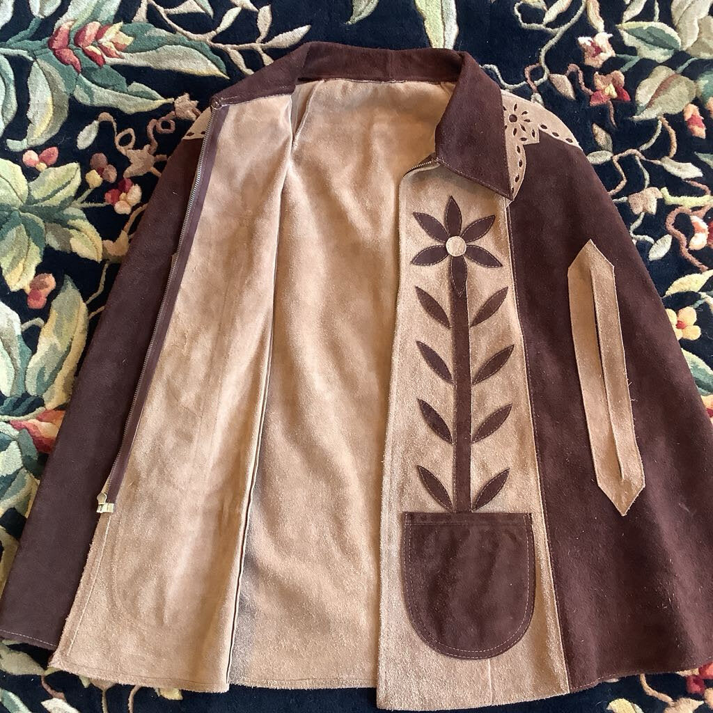 1960s Suede Leather Cape