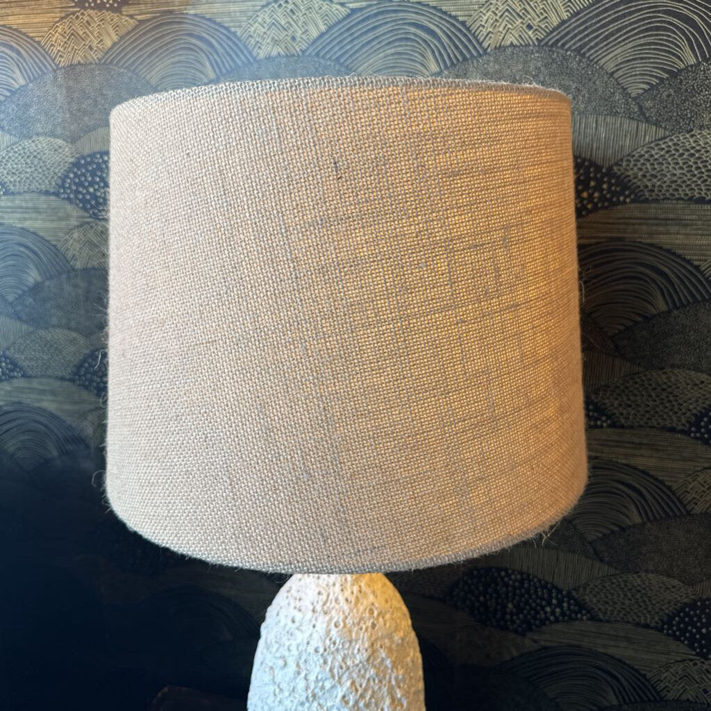 Mid Century Cream Tessellated Table Lamp