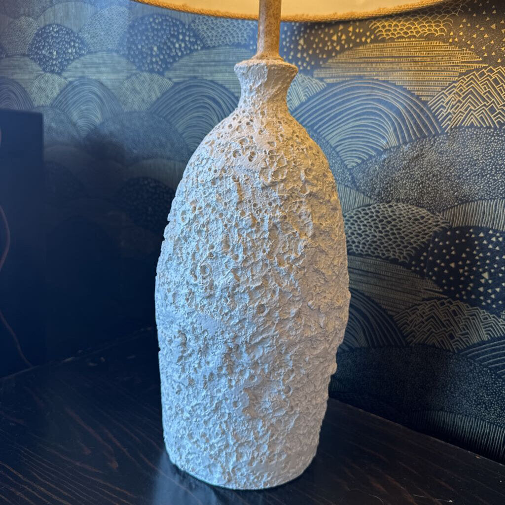 Mid Century Cream Tessellated Table Lamp