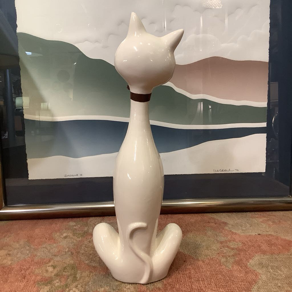 Mid Century Modern Ceramic Cat Figurine