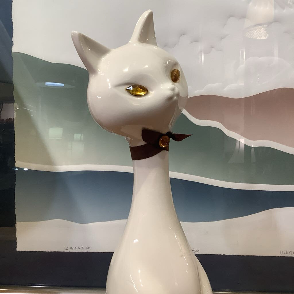 Mid Century Modern Ceramic Cat Figurine