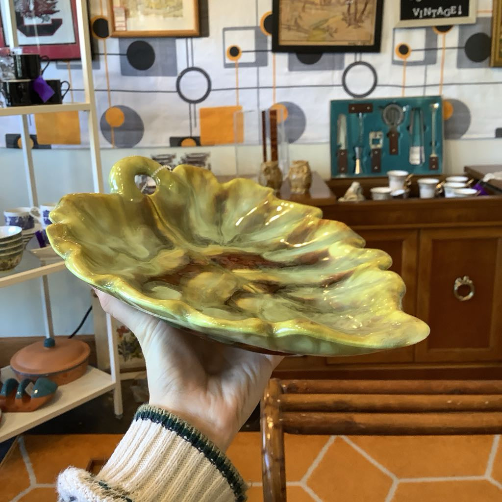 Mid-Century Modern Handmade Leaf Dish