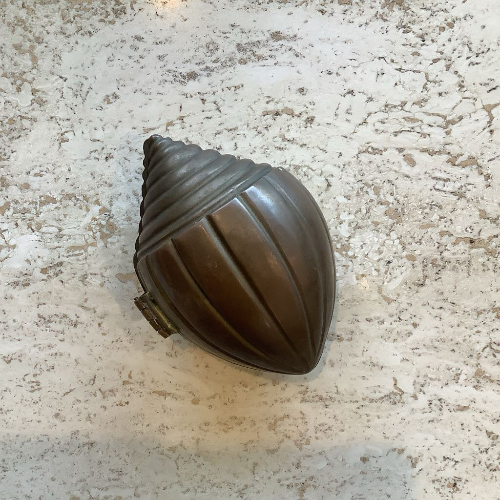 Vintage Brass Shell Jewelry Holder